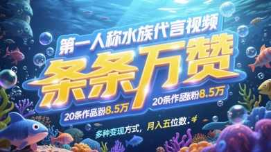 水族达人独白 万赞爆款 月入五万 粉丝狂增7.8万-九零创业网