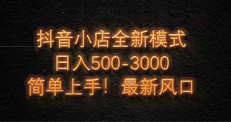 抖音小店新风口 小白日赚500+ 轻松上手赚翻天-九零创业网