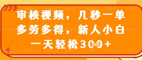视频审核员 随时随地赚 新手日入百元+-九零创业网