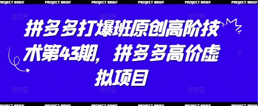 拼多多第43期 揭秘高价虚拟项目新玩法