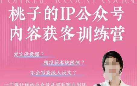 桃子IP公众号商业闭环课 助你从零开始打造爆款内容