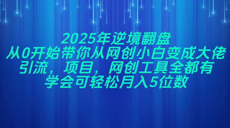 2025逆袭路 小白变网创大佬 从引流到项目全攻略-九零创业网