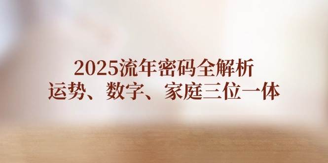 2025流年密码 运势解码 数字启示 家庭和谐之道-九零创业网