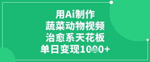 AI蔬菜动物治愈视频 日入千金 治愈系新宠-九零创业网