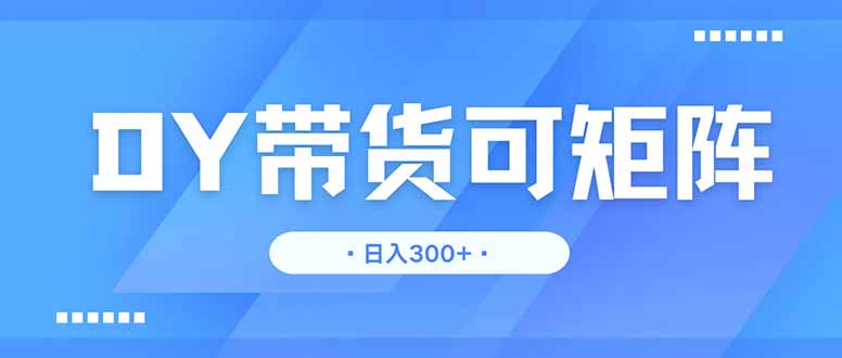 DY带货矩阵 日入300+ 无限扩容新机遇-九零创业网
