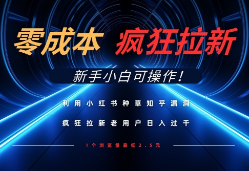 小红书种草知乎漏洞 零成本日吸粉 小白轻松上手