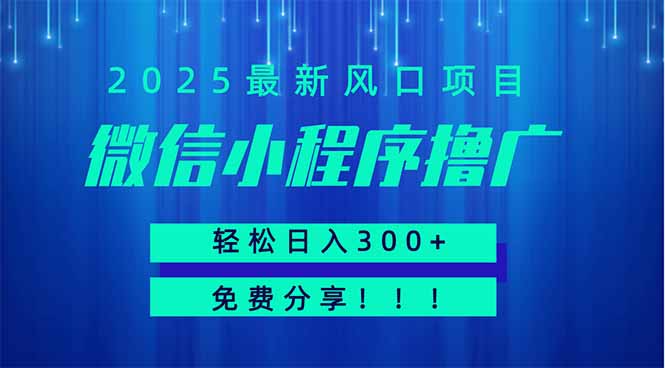 微信小程序新风口 日赚300+ 小白轻松上手-九零创业网