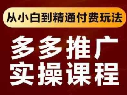 拼多多小白进阶指南 精通付费推广全攻略-九零创业网