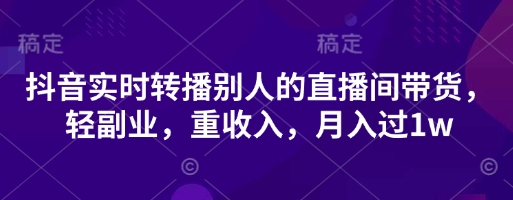 抖音带货转播达人 月入过万轻松副业-九零创业网