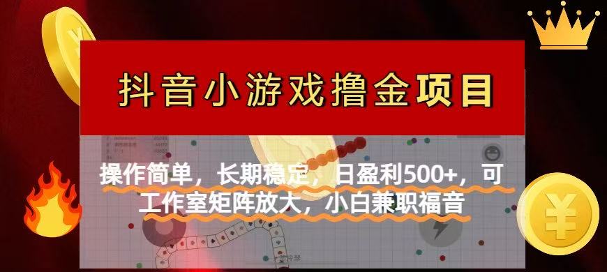 抖音小游戏发行人计划 操作易 稳定盈利 日赚500+