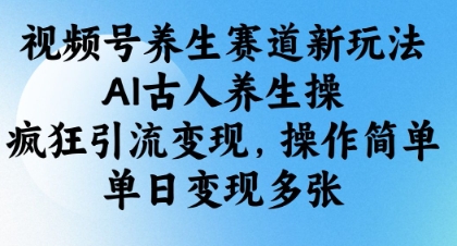 AI古人养生操 视频号新玩法 单日变现多张