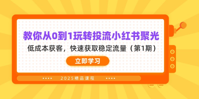 零基础掌握小红书聚光投流 低成本高效获客攻略-九零创业网