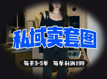 日赚近300 私域卖套图轻松3 5单-九零创业网