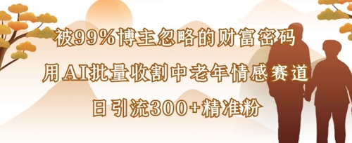AI赋能中老年情感 日吸粉300+ 财富密码曝光-九零创业网