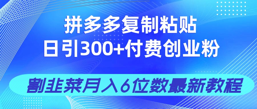 拼多多日吸300付费粉 月入6万割韭菜秘籍