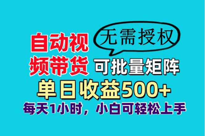 自动视频带货 日赚500+ 睡后收益 小白轻松上手-九零创业网
