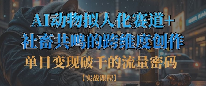AI动物拟人化+社畜共鸣 流量密码日入千金的跨界创作新风向