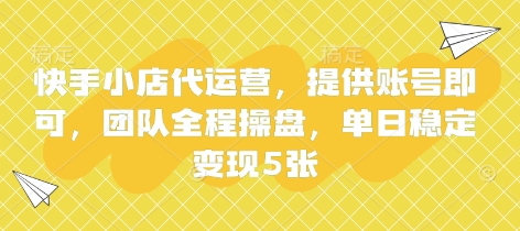 快手小店代运营 一账号日入5单 揭秘高效变现秘诀-九零创业网