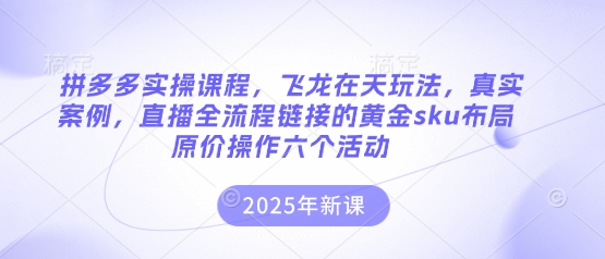拼多多实操课程 飞龙在天玩法 案例解析 直播全链路SKU布局攻略