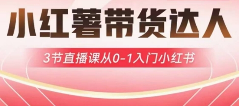 小红薯达人直播课 从0到1开启带货之旅-九零创业网