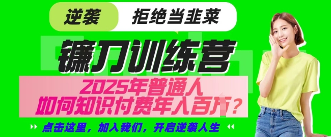 网创镰刀训练营 25年逆袭之路 知识付费成就梦想-九零创业网