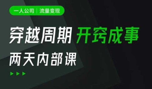 一人公司流量变现术 解码富人 流量与小老板思维-九零创业网