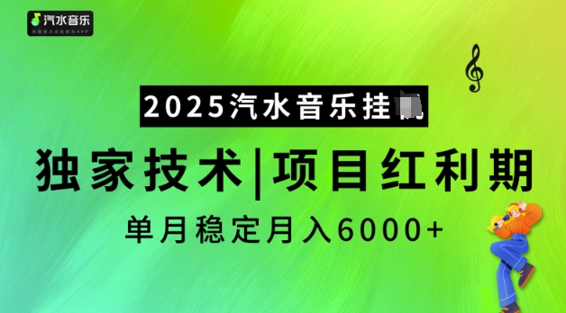 2025汽水音乐挂机 独家技术红利 月入5K揭秘