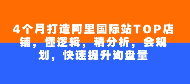 四个月打造阿里国际站TOP店 询盘翻倍攻略速成
