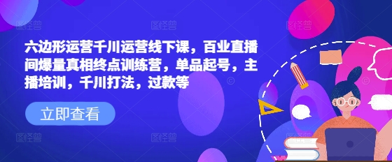 六边形运营秘籍 千川直播爆款课程 主播培训 千川策略 快速起号-九零创业网