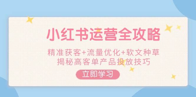 小红书运营秘籍 精准吸粉 流量翻倍 高客单软文攻略