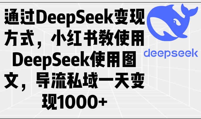 小红书教你用DeepSeek图文 私域导流日赚千+