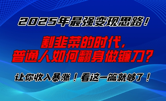 2025翻身攻略 普通人变镰刀的变现秘籍