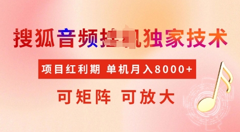 搜狐音频独家技术 全网首发红利 月入8K矩阵放大