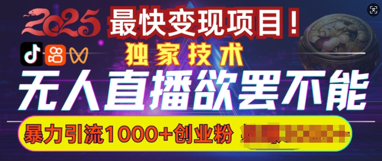 无人直播引流狂潮 日吸千精准创业粉 欲罢不能