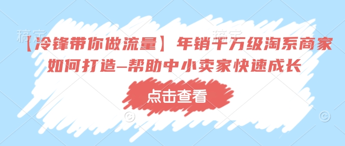 冷锋淘系秘籍 年销千万 中小卖家速成攻略