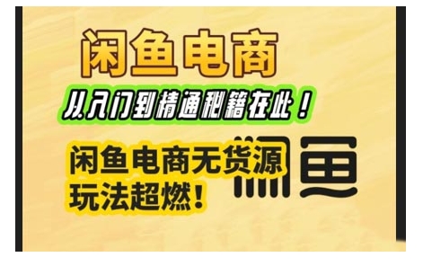 闲鱼电商实战秘籍 从新手到高手 无货源玩法揭秘-九零创业网