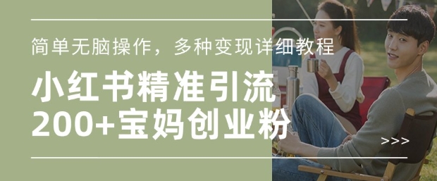 小红书宝妈粉日引200+ 无脑混剪变现攻略