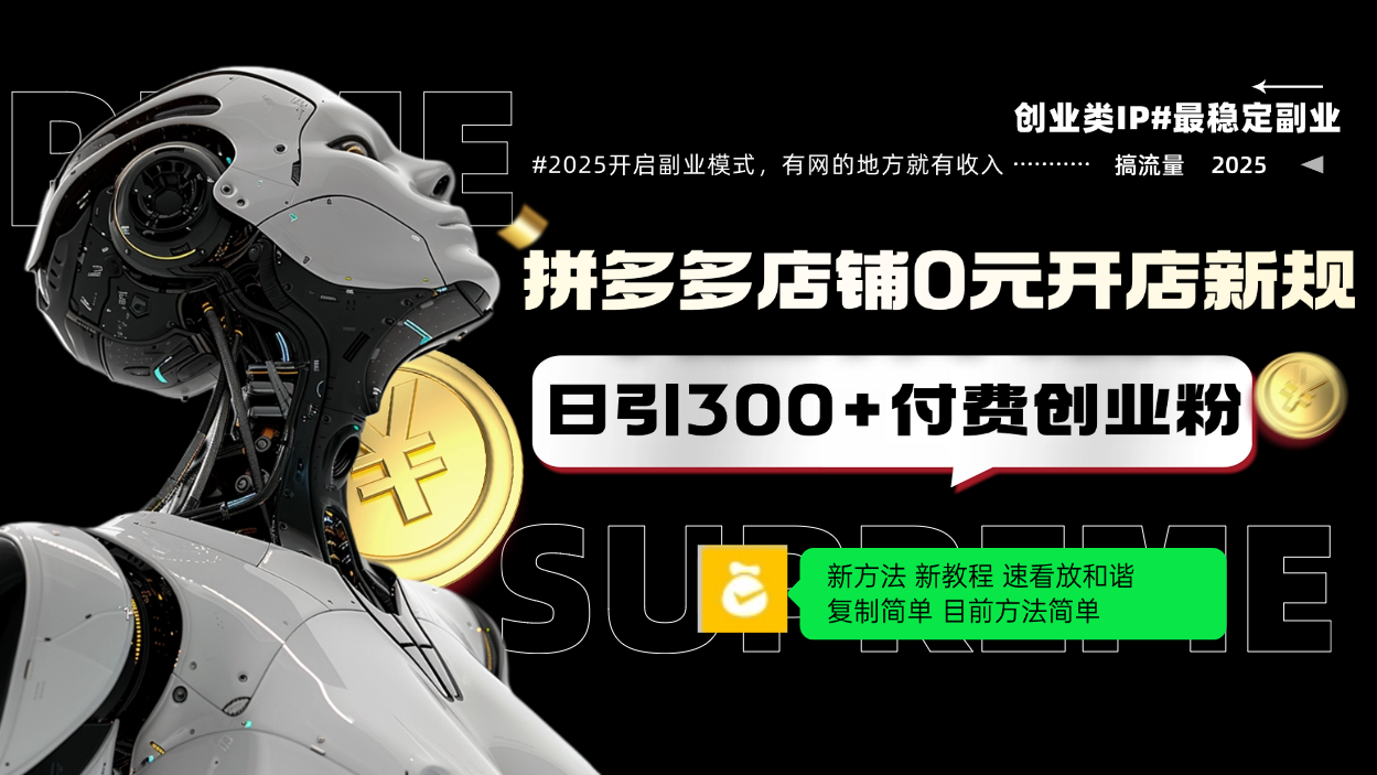 拼多多0元开店新规 日吸300+付费粉 复制粘贴轻松赚-九零创业网