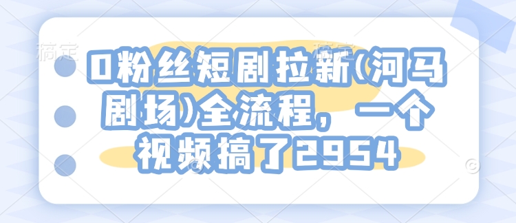 河马剧场 0粉短剧爆红 2954点赞见证奇迹
