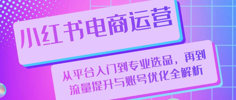 小红书电商运营攻略 入门选品 流量优化全揭秘-九零创业网