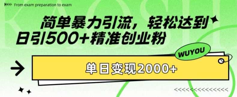 日增500精准粉 轻松变现2k 引流秘术大公开-九零创业网