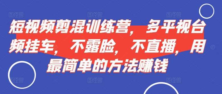 短视频剪辑训练营 零露脸直播 轻松月入过万-九零创业网