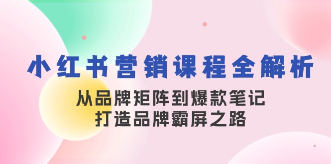 小红书营销秘籍 从品牌矩阵到爆款笔记 霸屏之道全解析-九零创业网