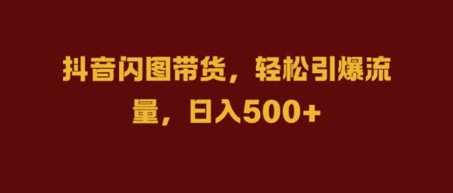 抖音闪图带货秘籍 日增流量 轻松日入百图