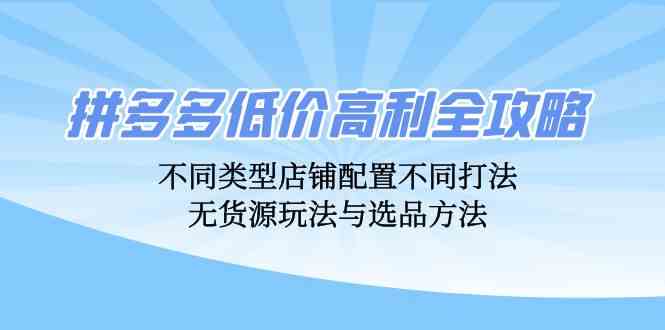 拼多多无货源店铺全攻略 类型店铺差异化打法 选品技巧揭秘-九零创业网