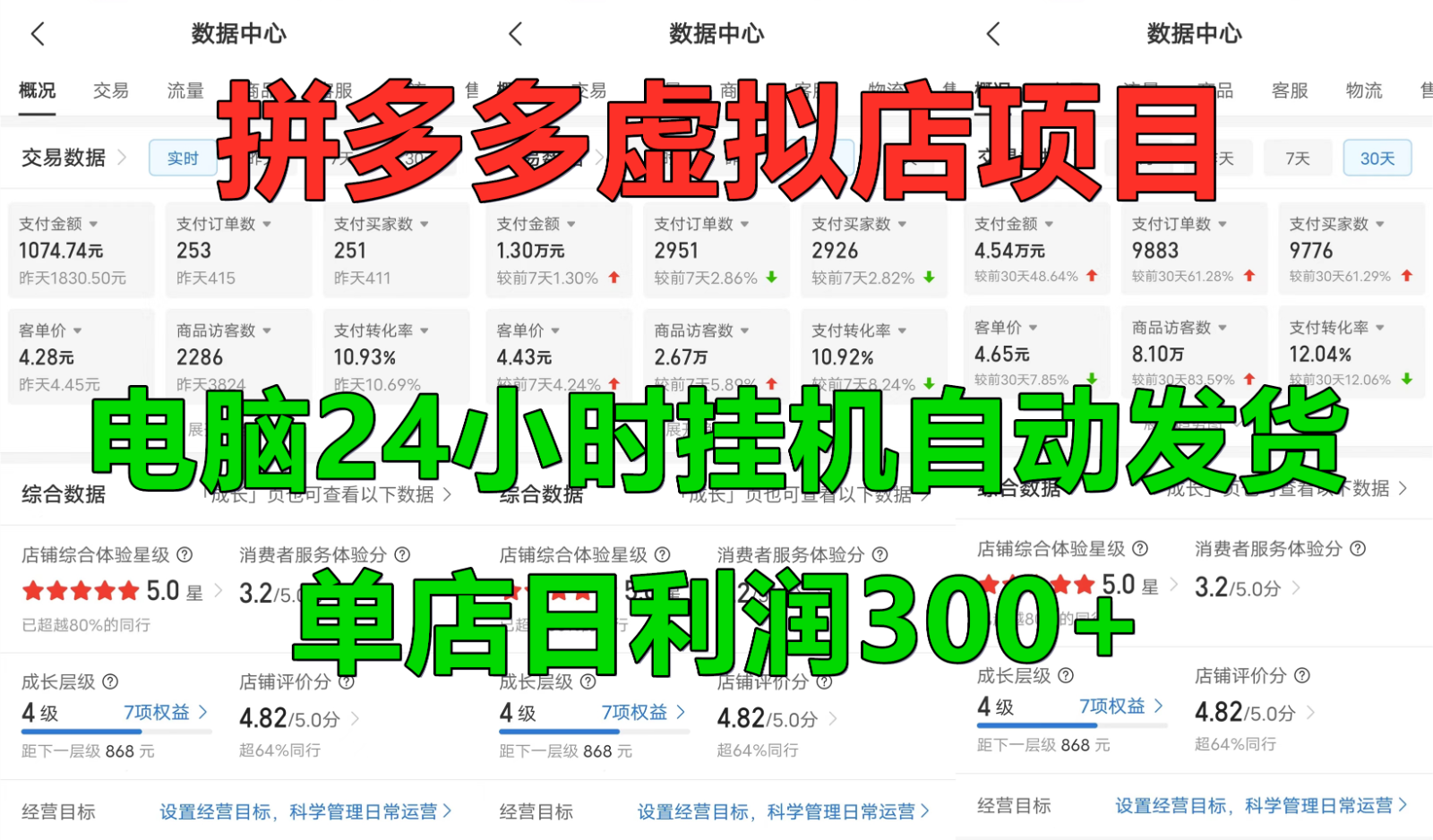 拼多多自动发货虚拟店 日赚300+轻松挂机