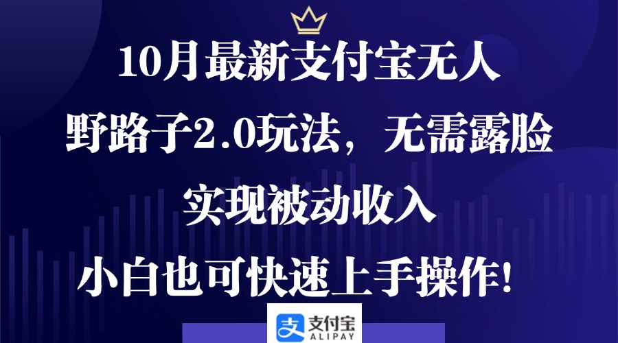 支付宝新玩法 无脸操作 轻松月入 小白也能赚-九零创业网
