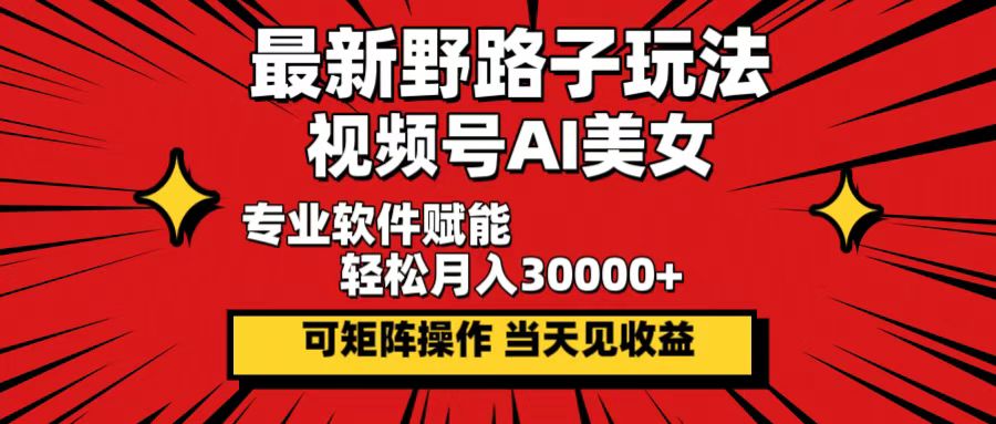 AI美女视频号新玩法 12798期轻松月入3万+-九零创业网