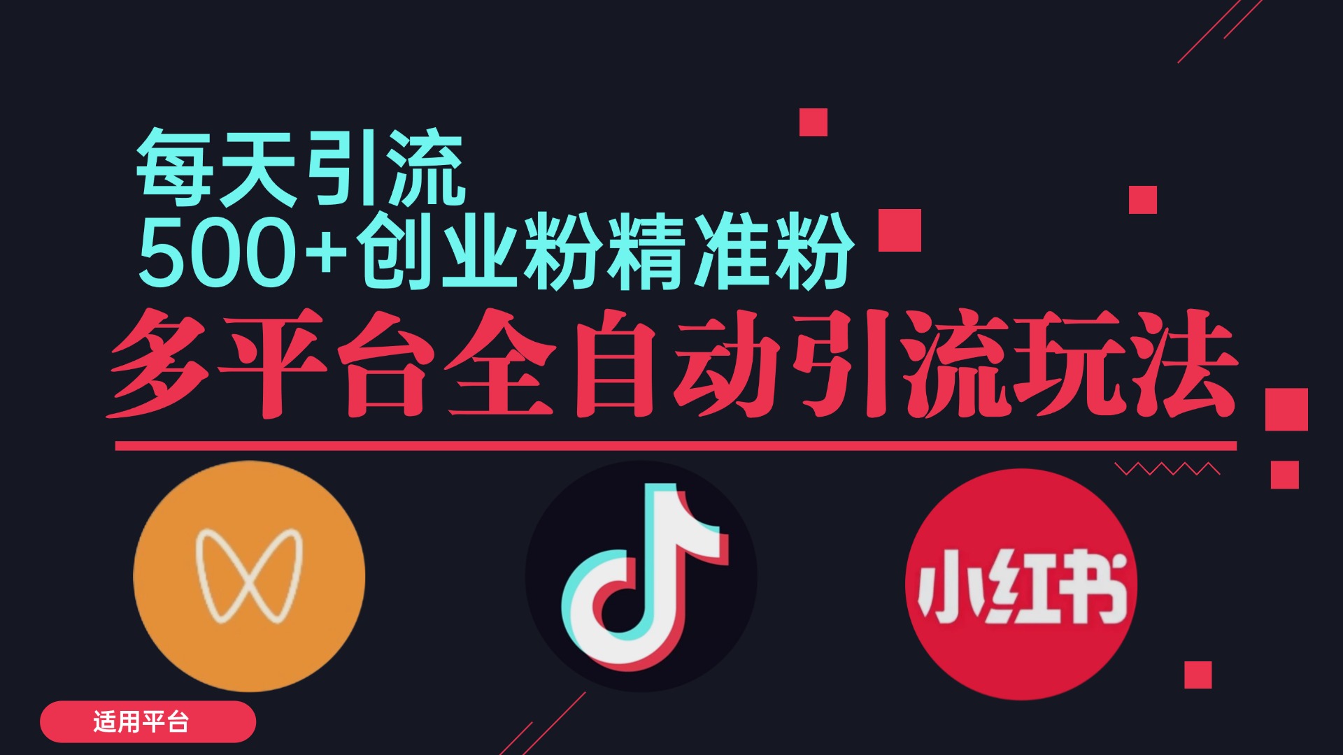 抖音小红书视频号 全平台自热产品全自动引流 日增2000精准粉