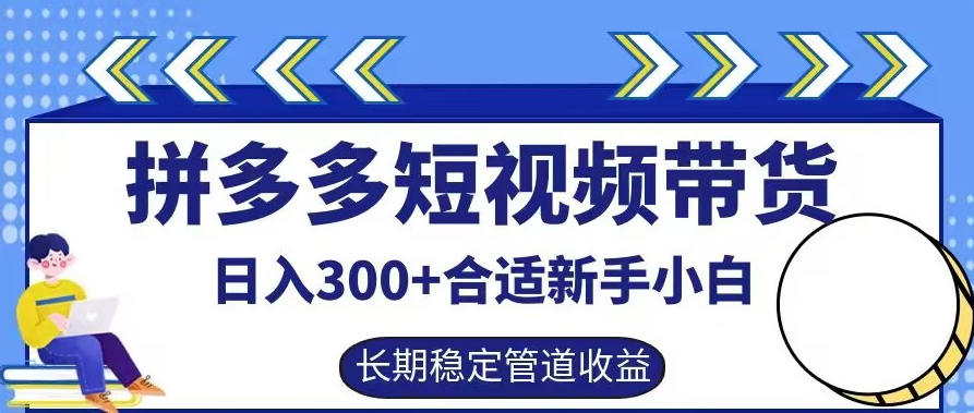 拼多多短视频带货新手日入300+ 长期被动收益揭秘-九零创业网